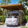 Skan Holz Carport Caravan Friesland Nussbaum Unterstand