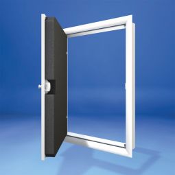 Wellhöfer Kniestocktüre mit PushLock-Verschluss und WärmeSchutz weiß, ohne Griffbohrung, mit WärmeSchutz 3D/4D