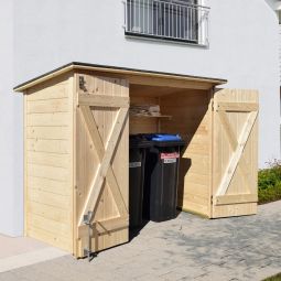 weka Gartenschrank 367 Naturbelassen Geräteschrank Aufbewahrungsschrank 205x84x151cm, Fahrradbox oder Mülltonnenbox