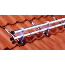 Heuel Schneefang-Systempaket DoublePipe zum Einhängen Anthrazit Länge: 2,00 m, Halterung zum Schrauben für Tonziegel/ Betondachsteine
