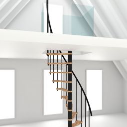 Minka Spindeltreppe Suono Smart Buche schwarz Wendeltreppe inkl. Metallgeländer
