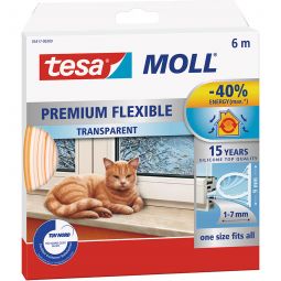 tesamoll Fensterdichtung / Türdichtung Premium Flexible Silikondichtung für Spaltenbreiten von 1 bis 7 mm
