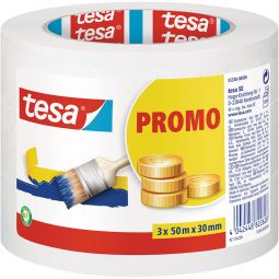tesa Malerband Promo 3 x 50 m x 30 mm Sparset 3x