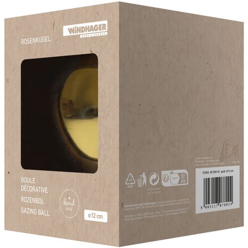 Windhager Rosenkugel mundgeblasen verspiegelt gold 2