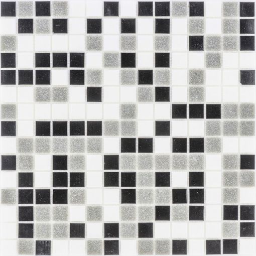 Glasmosaik Black Grey White 32,6x32,6 2