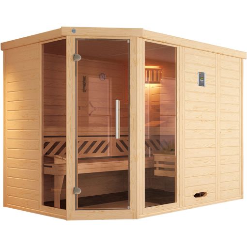 weka Designsauna Ecksauna KEMI Fichte 2