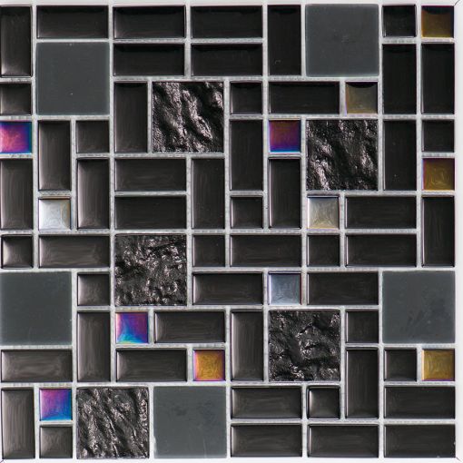Glasmosaik Black Rainbow Multiformat 30x30 2