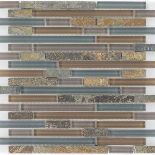 Wellker Kombimosaik Glas Naturstein Schiefer 2