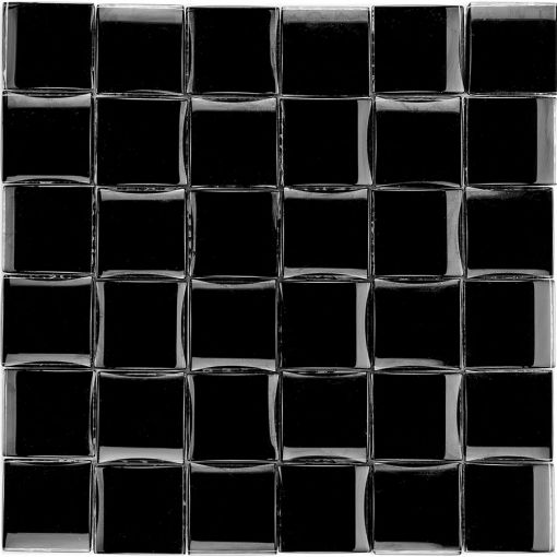 Glasmosaik 3D Black 25,6x25,6 cm 2