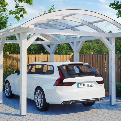 Skan Holz Einzelcarport Franken Weiß 2