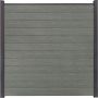 GroJa BasicLine schmal PVC-Steckzaun Sichtschutzzaun Grey Ash Cut Sichtschutz Lamellenzaun