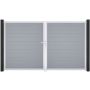 GroJa Doppeltor BasicLine schmal PVC-Steckzaun Silbergrau 