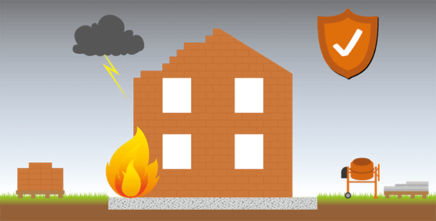 Rohbauversicherung bei Bränden, Sturm und Wasserschäden